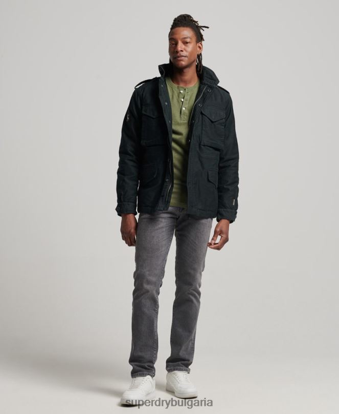 Superdry облекло N00H4434 тъмно сив мъже Военно яке m65 field borg с подплата