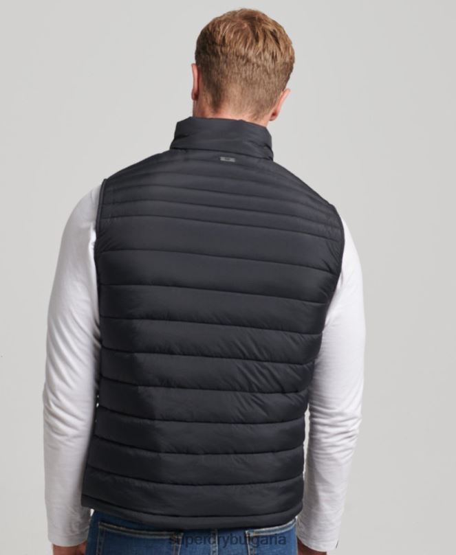 Superdry облекло N00H4435 черен мъже лека подплатена жилетка