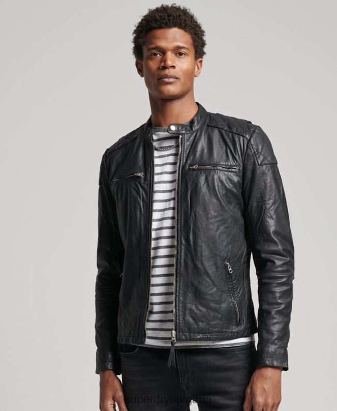 Superdry облекло N00H4436 черен мъже мото състезателно яке