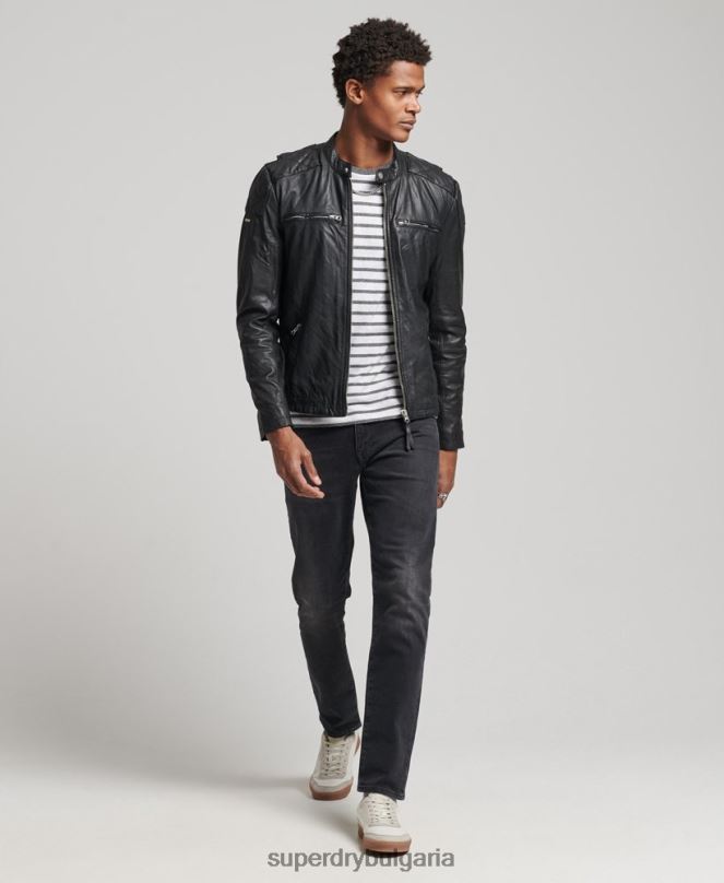 Superdry облекло N00H4436 черен мъже мото състезателно яке