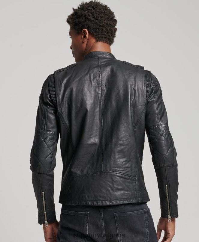 Superdry облекло N00H4436 черен мъже мото състезателно яке
