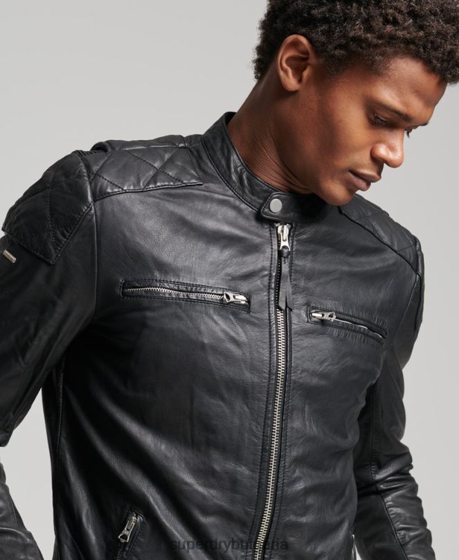 Superdry облекло N00H4436 черен мъже мото състезателно яке