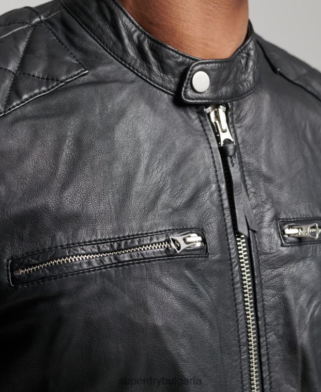 Superdry облекло N00H4436 черен мъже мото състезателно яке