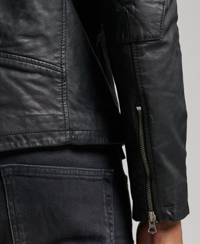 Superdry облекло N00H4436 черен мъже мото състезателно яке