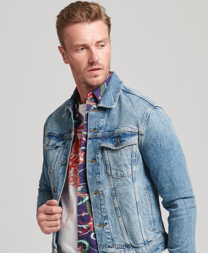 Superdry облекло N00H4438 син мъже яке за шофьор на камион