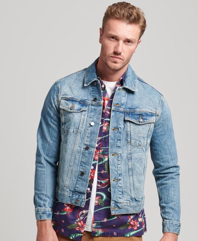 Superdry облекло N00H4438 син мъже яке за шофьор на камион