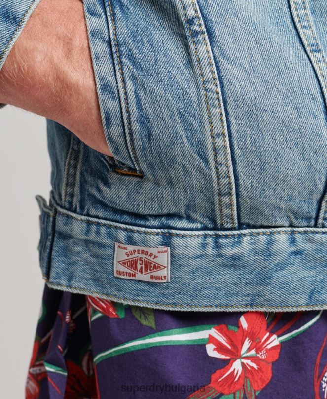 Superdry облекло N00H4438 син мъже яке за шофьор на камион