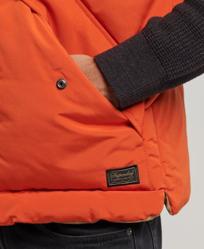 Superdry облекло N00H4439 оранжево мъже ретро планинска жилетка
