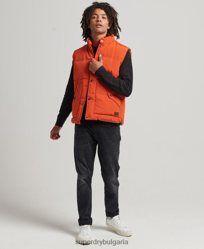 Superdry облекло N00H4439 оранжево мъже ретро планинска жилетка