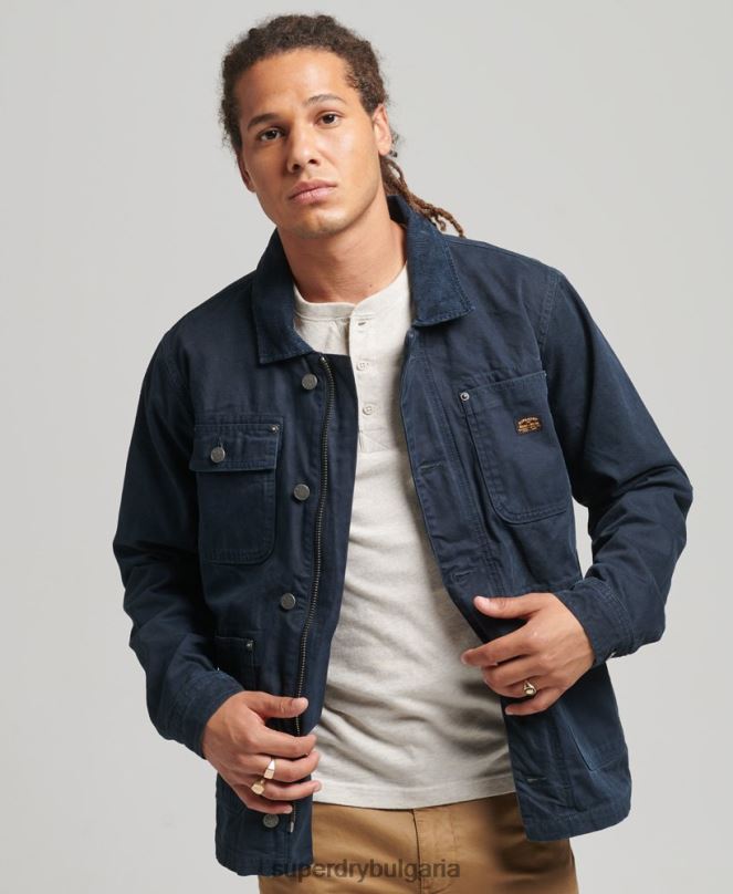 Superdry облекло N00H4440 военноморски флот мъже винтидж яке ранчо