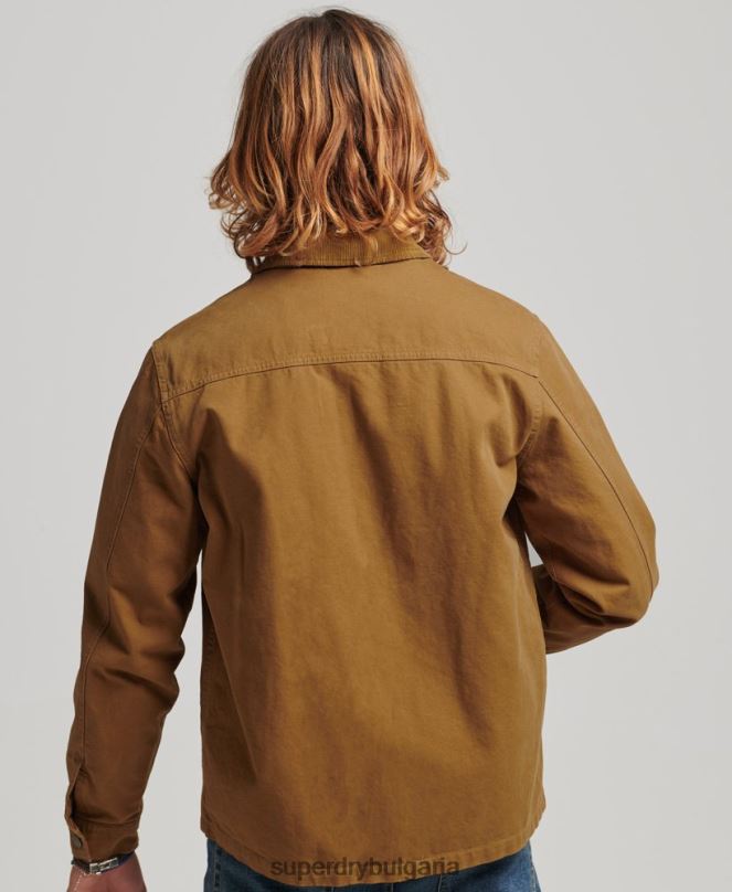 Superdry облекло N00H4441 кафяво мъже винтидж яке ранчо