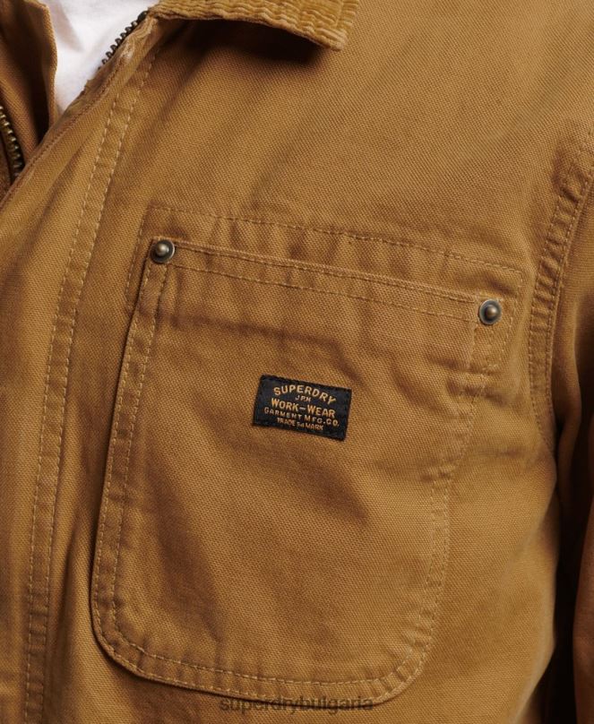 Superdry облекло N00H4441 кафяво мъже винтидж яке ранчо