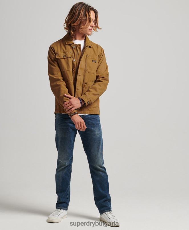 Superdry облекло N00H4441 кафяво мъже винтидж яке ранчо