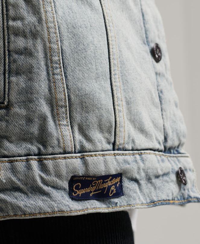 Superdry облекло N00H4442 син мъже дънково яке шерпа