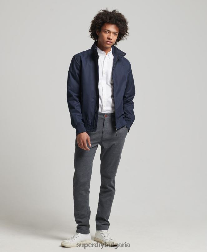 Superdry облекло N00H4443 военноморски флот мъже емблематично яке Харингтън