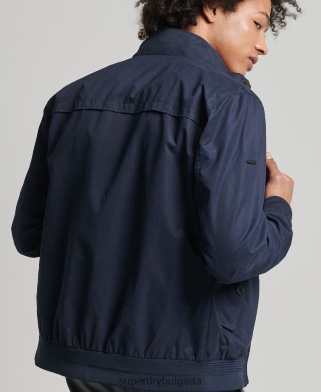 Superdry облекло N00H4443 военноморски флот мъже емблематично яке Харингтън