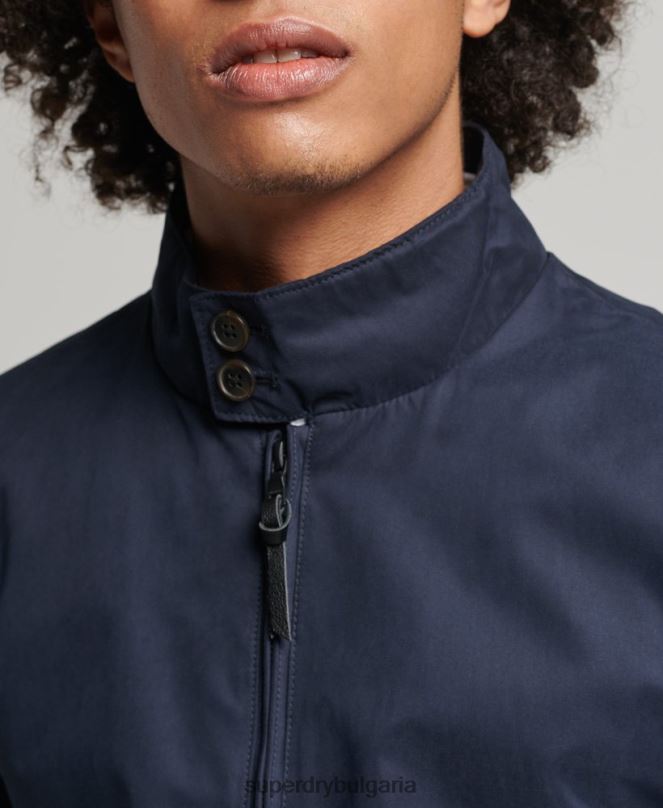 Superdry облекло N00H4443 военноморски флот мъже емблематично яке Харингтън