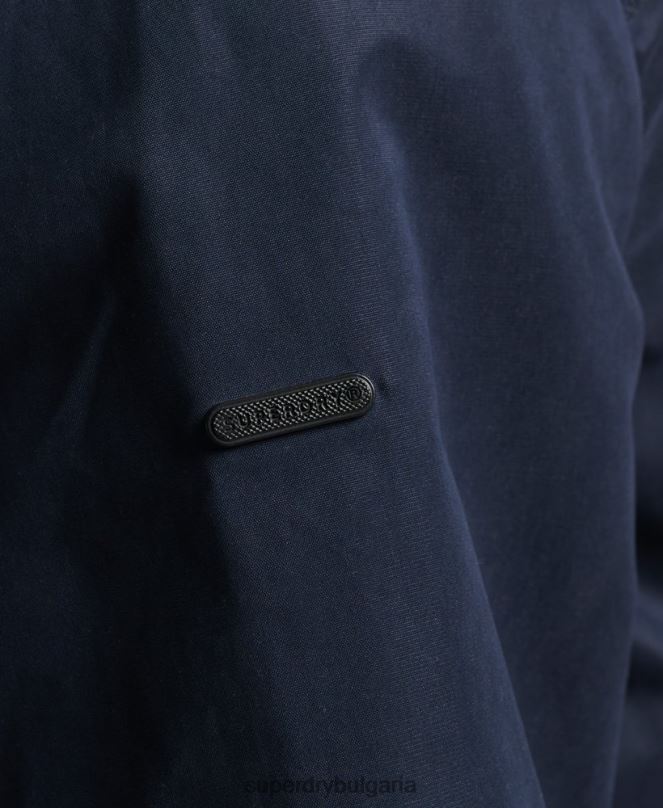 Superdry облекло N00H4443 военноморски флот мъже емблематично яке Харингтън