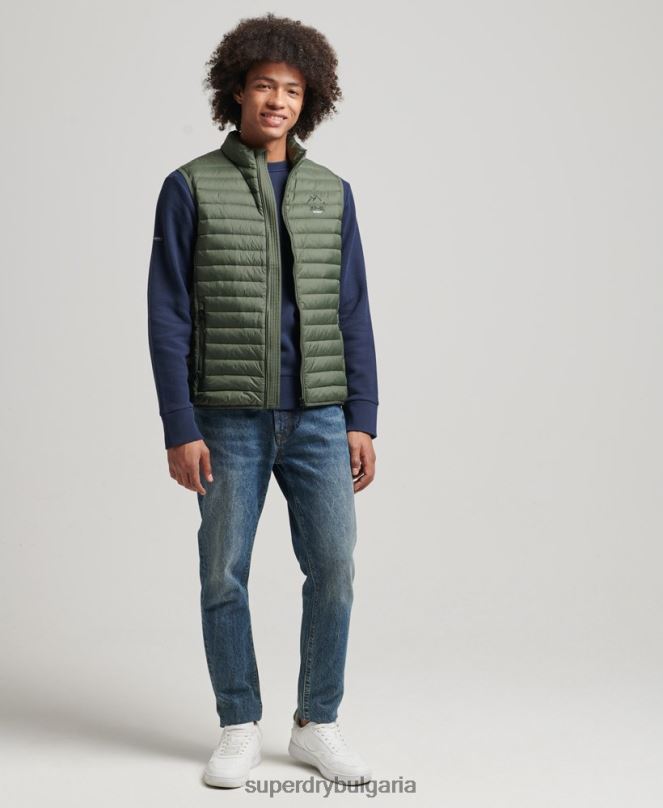 Superdry облекло N00H4445 каки мъже tech core down gilet