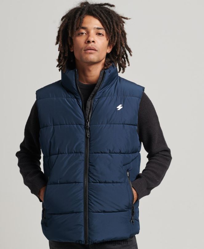 Superdry облекло N00H4446 военноморски флот мъже спортна жилетка без качулка
