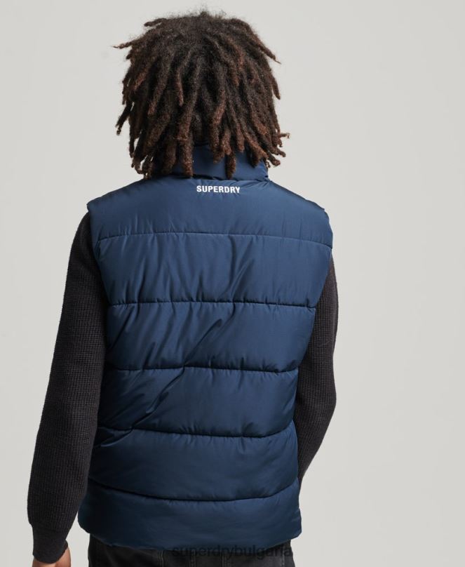 Superdry облекло N00H4446 военноморски флот мъже спортна жилетка без качулка
