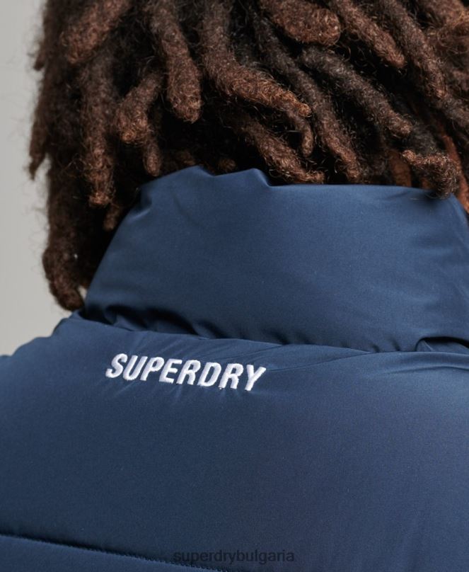 Superdry облекло N00H4446 военноморски флот мъже спортна жилетка без качулка