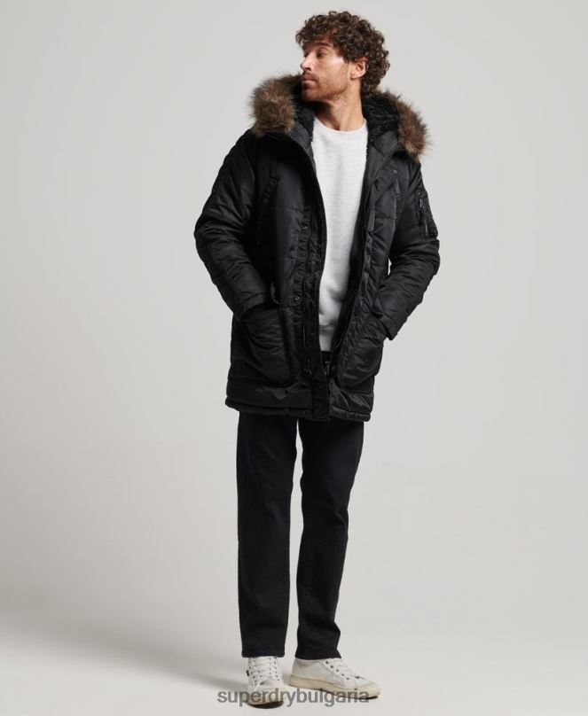 Superdry облекло N00H4447 тъмно сив мъже яке чинук парка