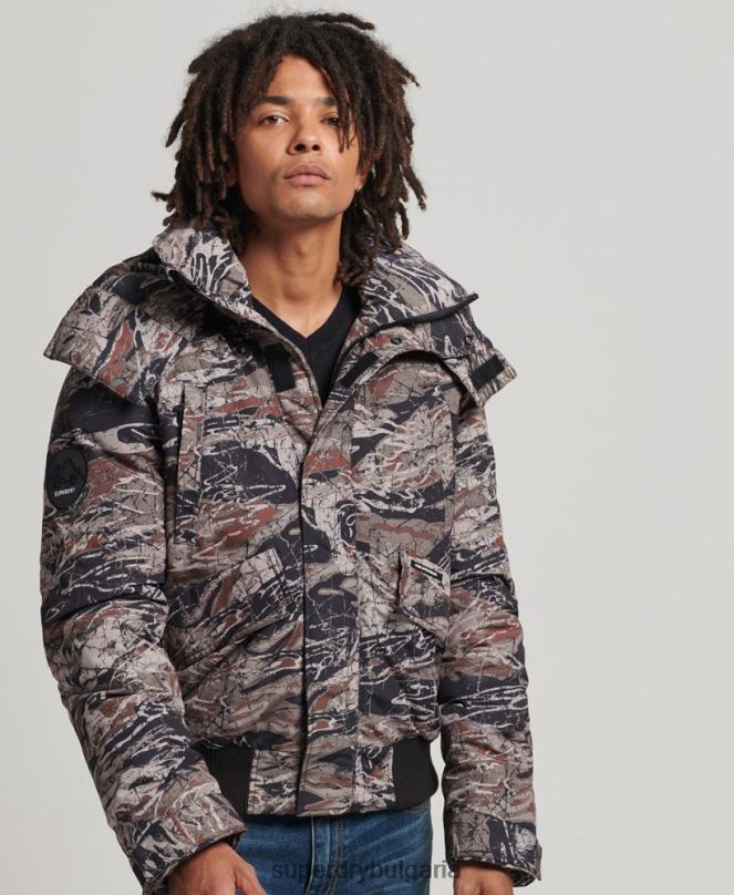 Superdry облекло N00H4449 зелено мъже експедиция everest bomber подплатено яке