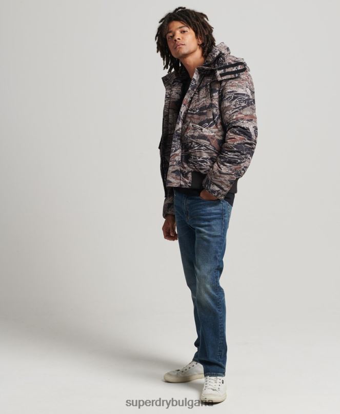 Superdry облекло N00H4449 зелено мъже експедиция everest bomber подплатено яке