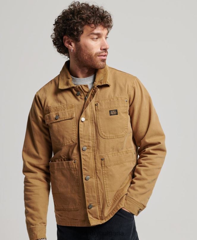 Superdry облекло N00H4450 кафяво мъже работно облекло яке ранчо