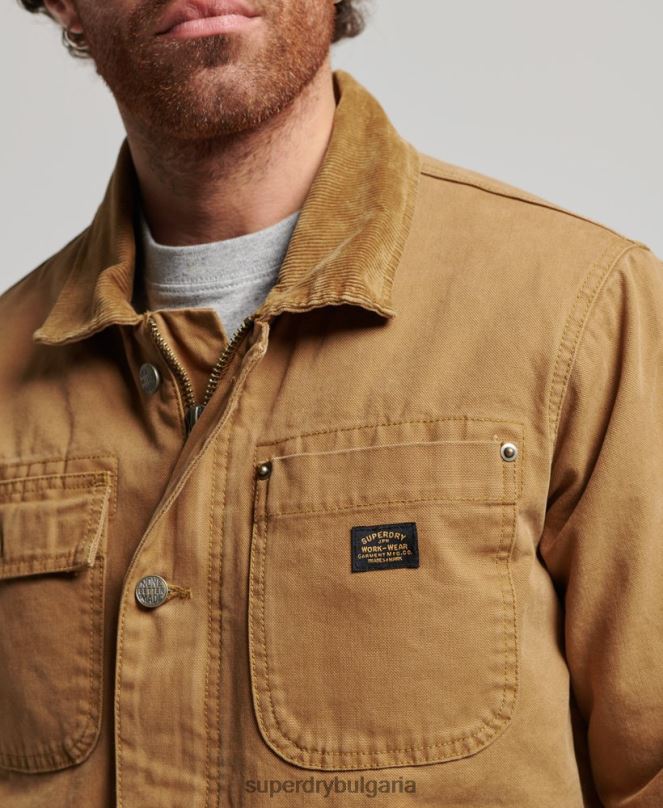 Superdry облекло N00H4450 кафяво мъже работно облекло яке ранчо