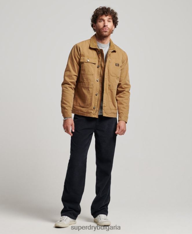 Superdry облекло N00H4450 кафяво мъже работно облекло яке ранчо