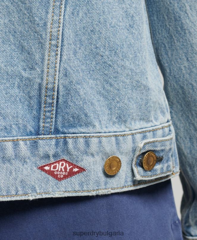 Superdry облекло N00H4451 син мъже ретро яке на шосеен разбойник