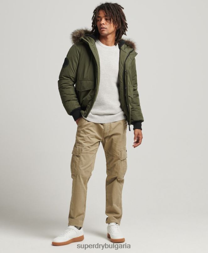 Superdry облекло N00H4452 каки мъже бомбър яке Everest