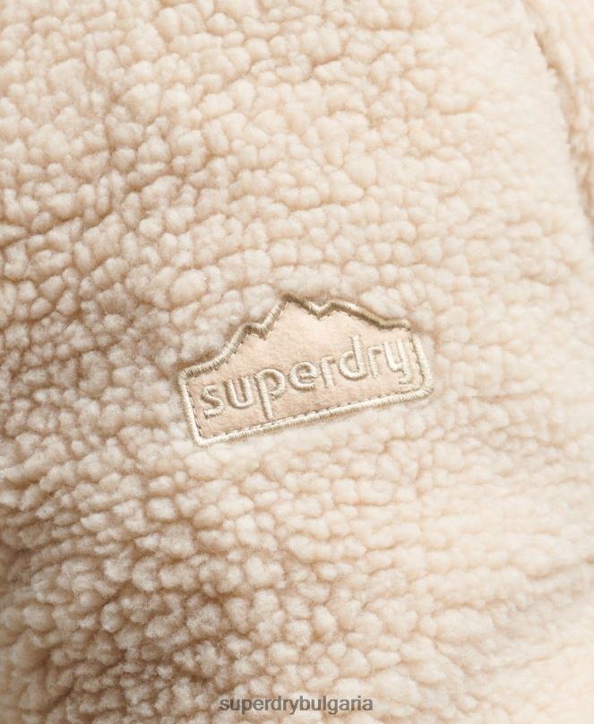 Superdry облекло N00H4453 сметана мъже шерпа яке с цип