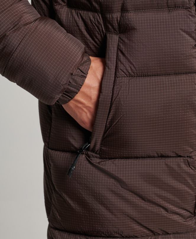 Superdry облекло N00H4454 кафяво мъже пухено яке с парагади ripstop