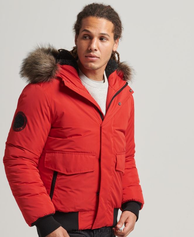 Superdry облекло N00H4455 червен мъже бомбър яке Everest