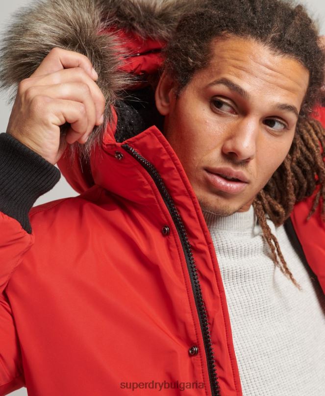 Superdry облекло N00H4455 червен мъже бомбър яке Everest