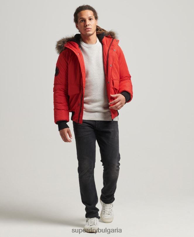 Superdry облекло N00H4455 червен мъже бомбър яке Everest