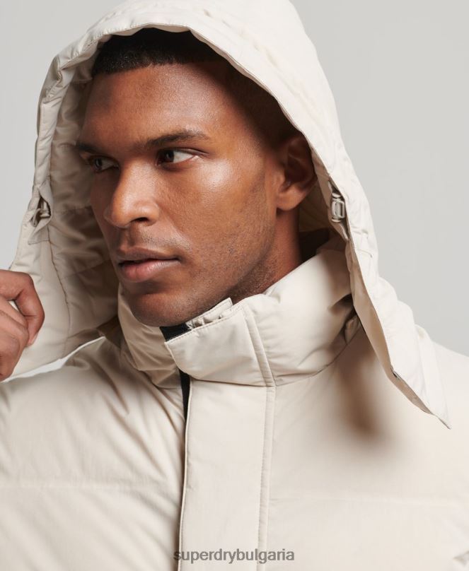 Superdry облекло N00H4456 бежово мъже късо пухкаво яке