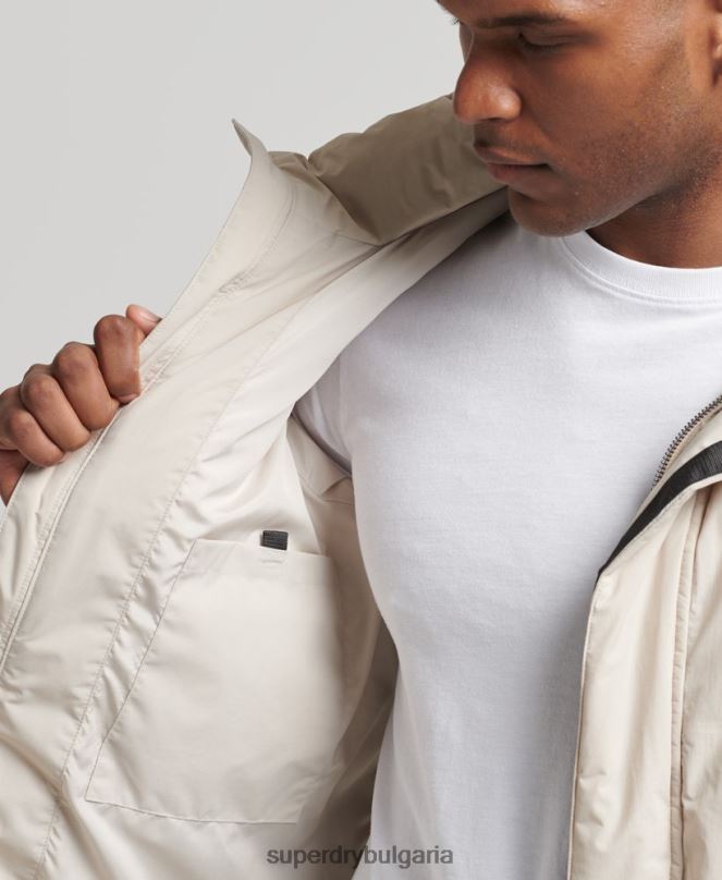 Superdry облекло N00H4456 бежово мъже късо пухкаво яке
