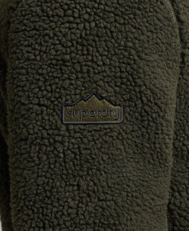 Superdry облекло N00H4458 зелено мъже шерпа яке с цип