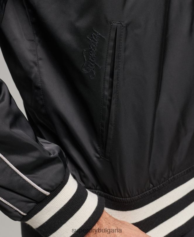 Superdry облекло N00H4459 тъмно сив мъже винтидж бомбър яке sukajan
