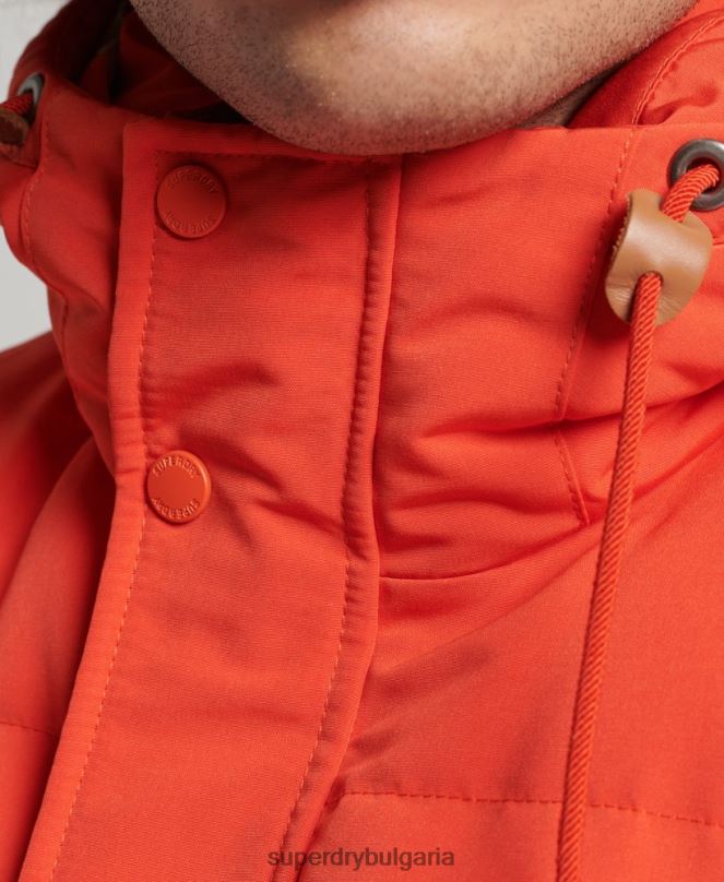Superdry облекло N00H4460 оранжево мъже жилетка с качулка Everest
