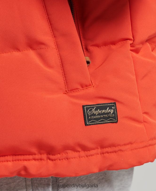 Superdry облекло N00H4460 оранжево мъже жилетка с качулка Everest