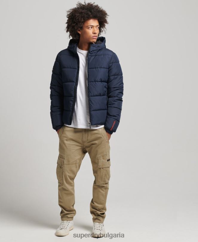 Superdry облекло N00H4462 военноморски флот мъже спортен пуф