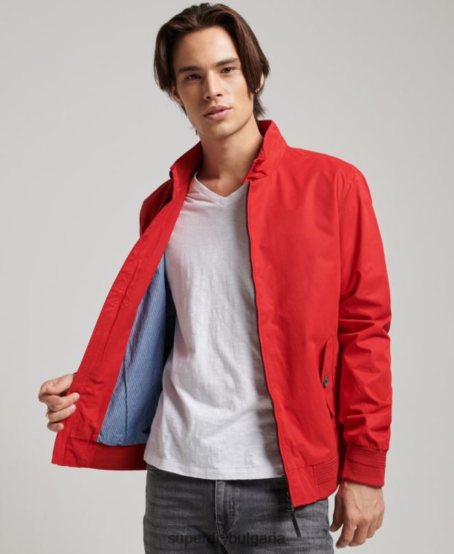 Superdry облекло N00H4465 червен мъже емблематично яке Харингтън