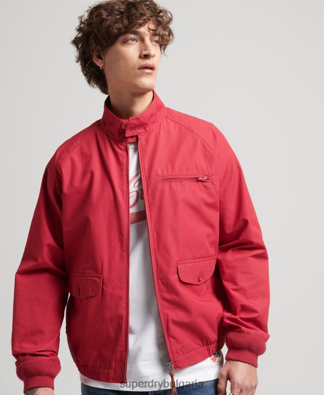 Superdry облекло N00H4466 червен мъже реколта колегиално яке Harrington
