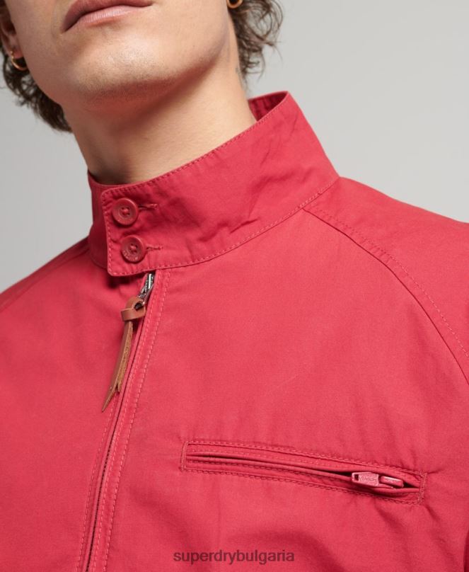 Superdry облекло N00H4466 червен мъже реколта колегиално яке Harrington