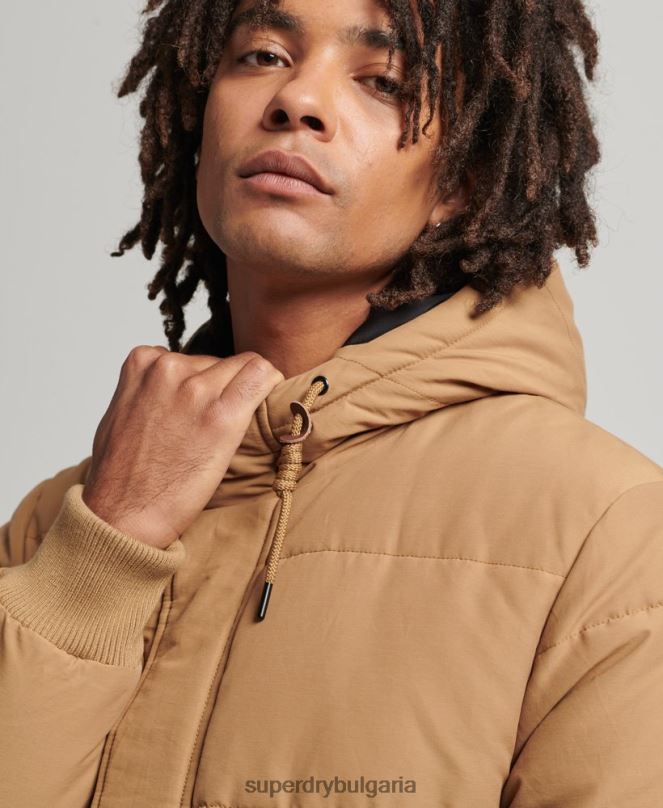 Superdry облекло N00H4467 кафяво мъже планинско пухено яке